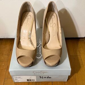 Jessica Simpson Beige Peep Toe Heels